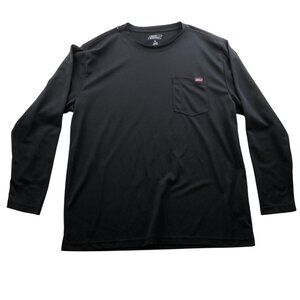 Genuine Dickies Mens T-Shirt Size XL Long Sleeve Crew Neck Black Pocket Tee